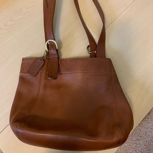 Brown vintage leather coach bag
